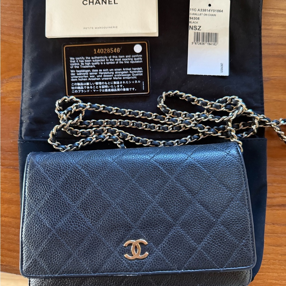 Chanel Black Quilted Leather Chain Bag